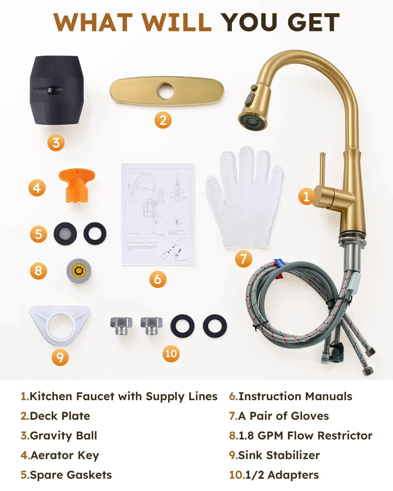 Heavy Duty Stainless Steel Kitchen Faucet With Smooth Pull Down Sprayer And Top Tier High Arc Handle Featuring Triple Spray Settings And Solid Deck Plate For Zero Stress Sink Maintenance