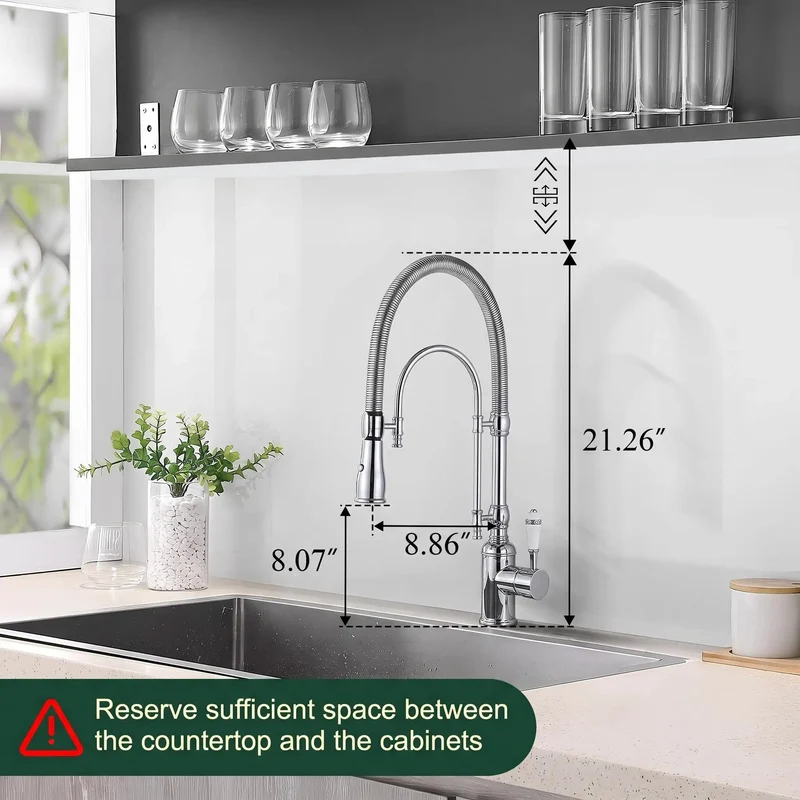 Heavy Duty High Arc Pull Down Kitchen Faucet Swiveling Dual Hand Spray Head Solid Brass Chrome Sink Tap Built Tough Durable Water Saving Straight Up Kitchen Upgrade