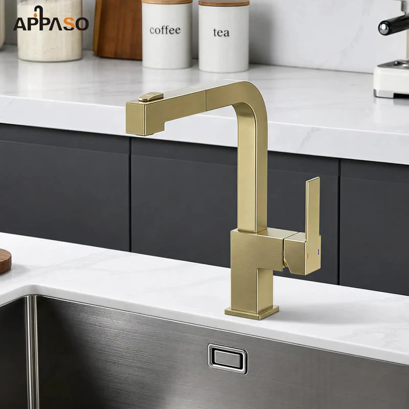 Slick Gold High Arc Kitchen Faucet With Pull Down Sprayer And Dual Stream Modes For No Fuss Sink Cleaning And Serious Knockout Performance
