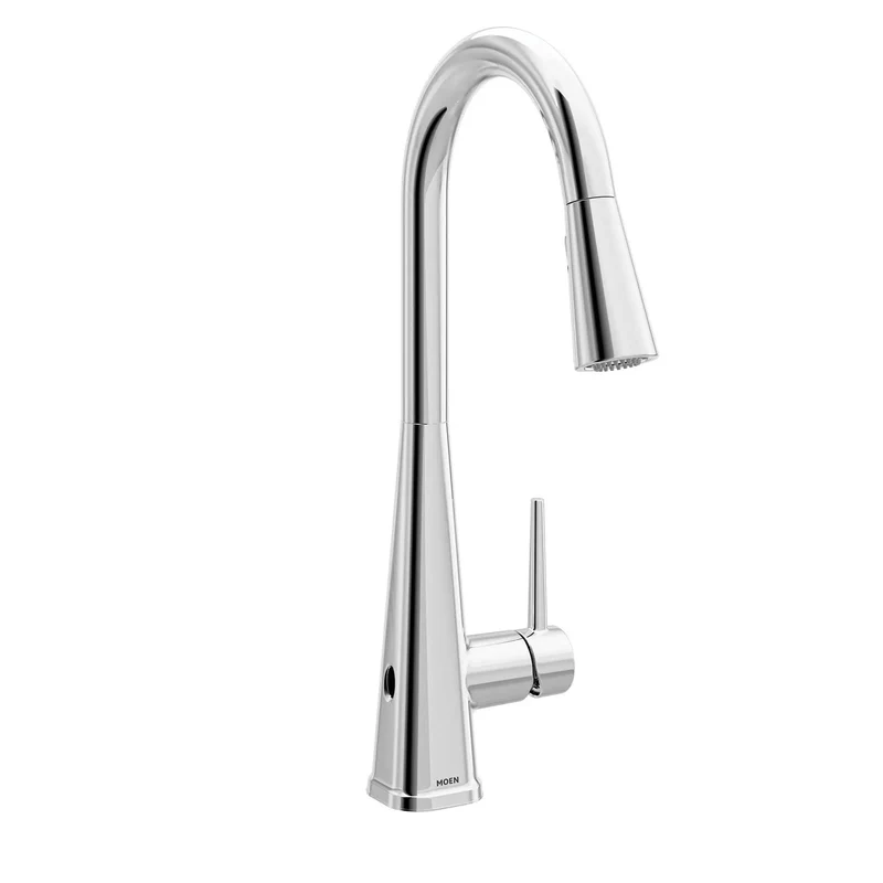 Slick Pulldown Kitchen Faucet In Chrome With Hands Free Sensor Activation And Hella Strong Spray Power Plus Reflex Smooth Retracting Dock For Total Sink Setup