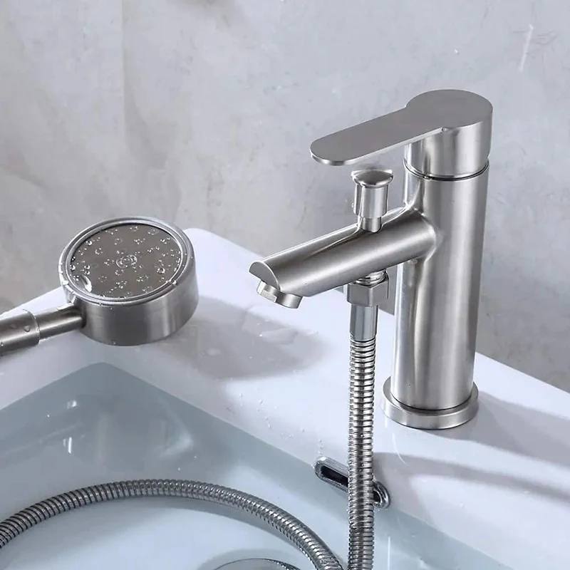 Top Shelf 304 Stainless Steel Dual Handle Kitchen Sink Faucet Featuring Independent Hot And Cold Controls With A Slick Pull Down Sprayer For Zero Drama Daily Dishwashing Tasks