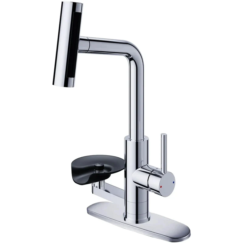 Heavy Duty Chrome Kitchen Faucet With Single Hole Pull Down Sprayer And Built In Cup Washer For No Hassle Daily Grind And A Slick Modern Sink Upgrade That Seriously Elevates Your Counter Game