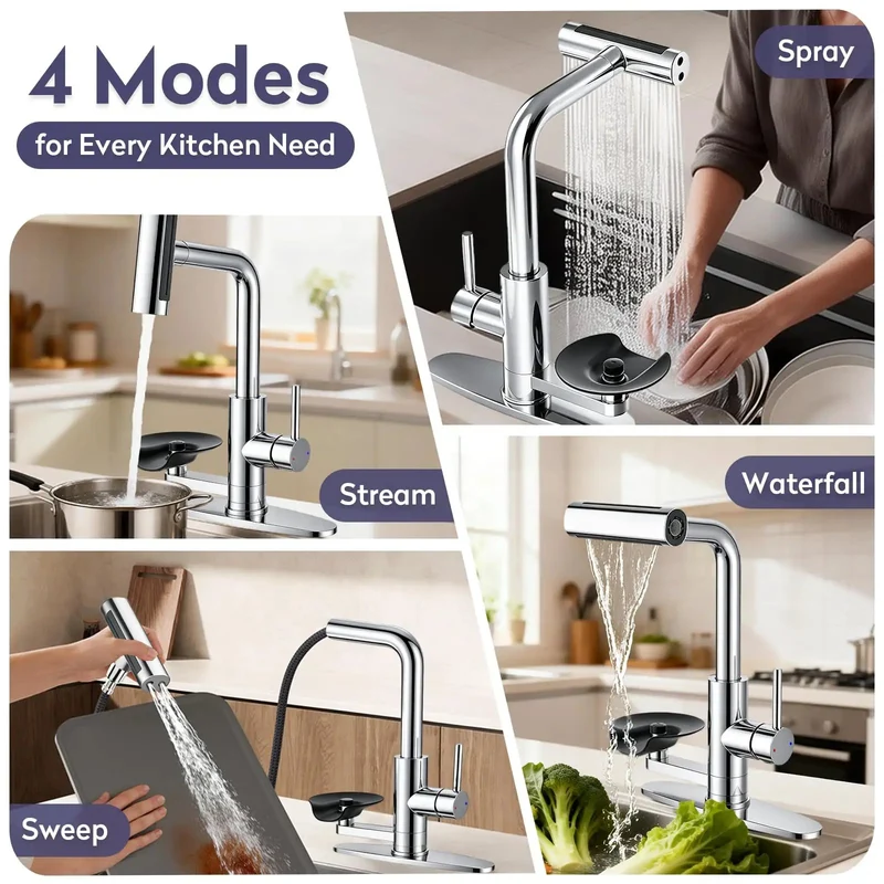 Heavy Duty Chrome Kitchen Faucet With Single Hole Pull Down Sprayer And Built In Cup Washer For No Hassle Daily Grind And A Slick Modern Sink Upgrade That Seriously Elevates Your Counter Game