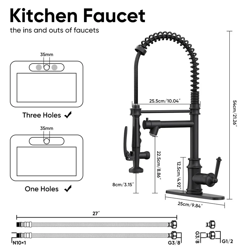No Sweat Heavy Duty Matte Black Commercial Kitchen Faucet With Pull Down Sprayer Delivers Smooth Stream And High Pressure Spray For Quick Sink Cleanup And Everyday Durability
