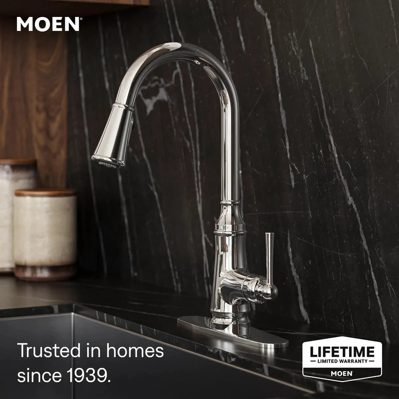 Slick Chrome Pulldown Kitchen Faucet With Power Boost Fast Fill And Reflex Smooth Retracting Sprayer For Heavy Duty Dishwashing And No Sweat Counter Upgrades Daily