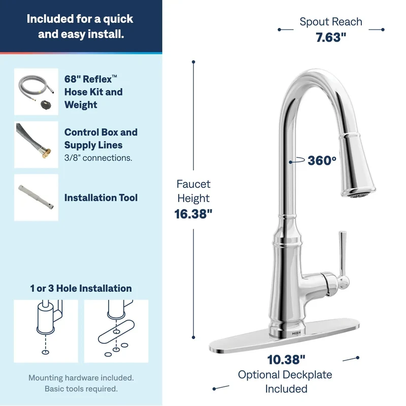 Slick Chrome Pulldown Kitchen Faucet With Power Boost Fast Fill And Reflex Smooth Retracting Sprayer For Heavy Duty Dishwashing And No Sweat Counter Upgrades Daily