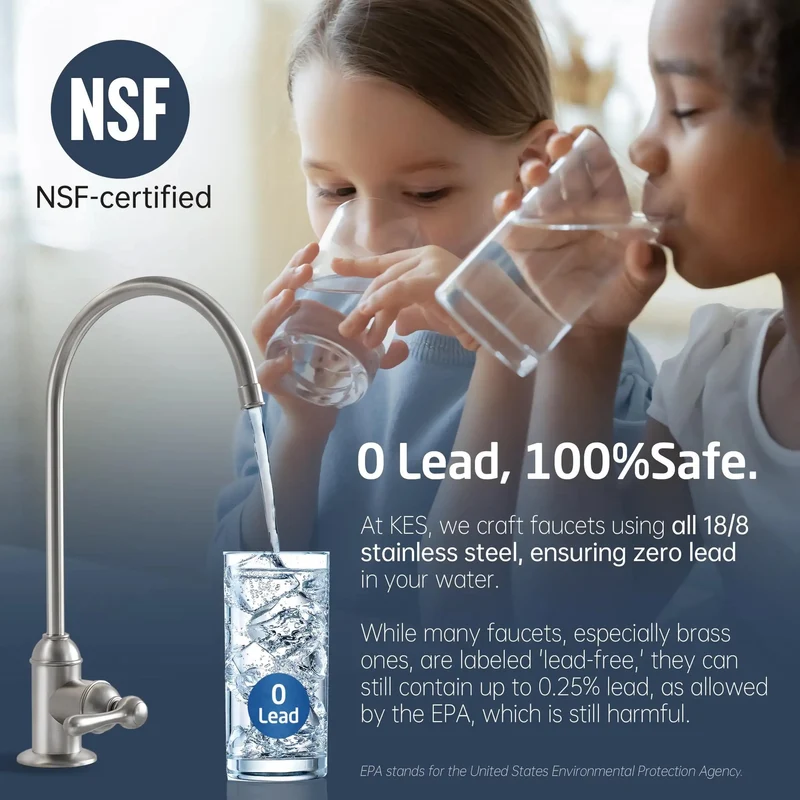 Straight Up Nsf Certified All Metal Drinking Water Faucet With Lead Free Stainless Steel Build And Non Plastic Connector For Zero Contamination And Leak Proof Operation On Every Home R O Setup Today