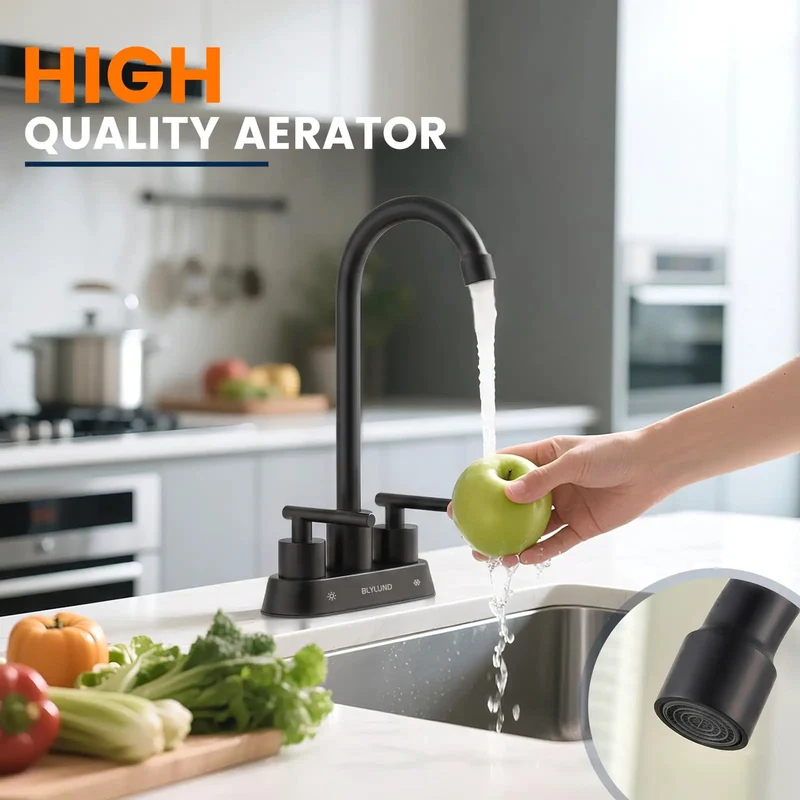 Commercial Grade Two Hole Bar Sink Faucet Premium Matte Black Stainless Steel Body Built Like A Tank Against Rust And Fingerprint Smudges Slick Operation And No Sweat Cleanup Delivers Top Tier Performance For Every Man Cave Bar