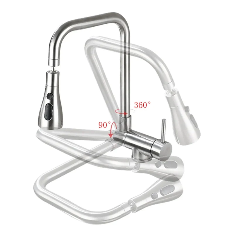 Sleek Heavy Duty Foldable Kitchen Faucet With Three Spray Modes And Swiveling Spout No Fuss Single Hole Mount Collapsing Sink Mixer Tap For Tight Window Spaces Built Tough One Lever Handle