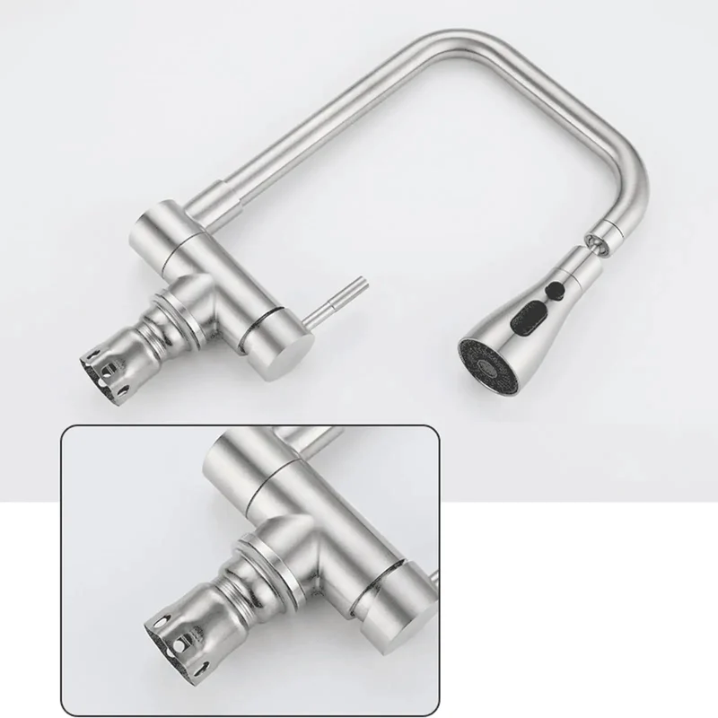 Sleek Heavy Duty Foldable Kitchen Faucet With Three Spray Modes And Swiveling Spout No Fuss Single Hole Mount Collapsing Sink Mixer Tap For Tight Window Spaces Built Tough One Lever Handle