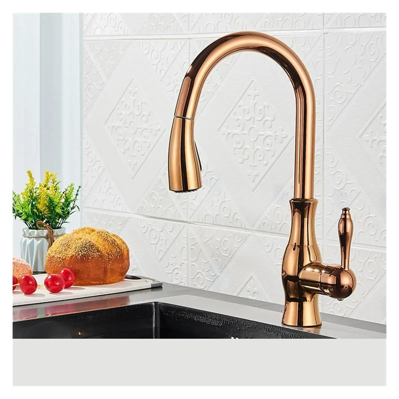 Sleek Pull Down Kitchen Faucet With 360 Degree Swivel And Single Lever Control For Easy Sink Installation Modern Rose Gold Mixer Tap That Is Badass And Goes Hard On Your Daily Home Upgrades
