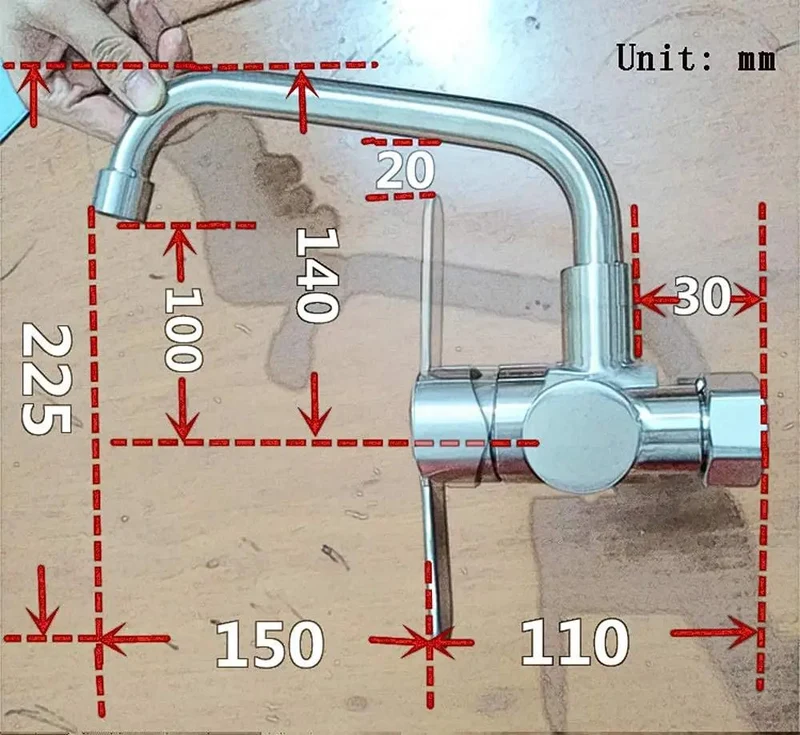 Upgrade Your Sink Setup With This 304 Stainless Steel In Wall Faucet, Featuring a Full Rotation Swivel Spout, Double Hole, Hot And Cold Mixer, Perfect for Mop Bins and Bars, Heavy Duty Commercial Quality, Easy Install
