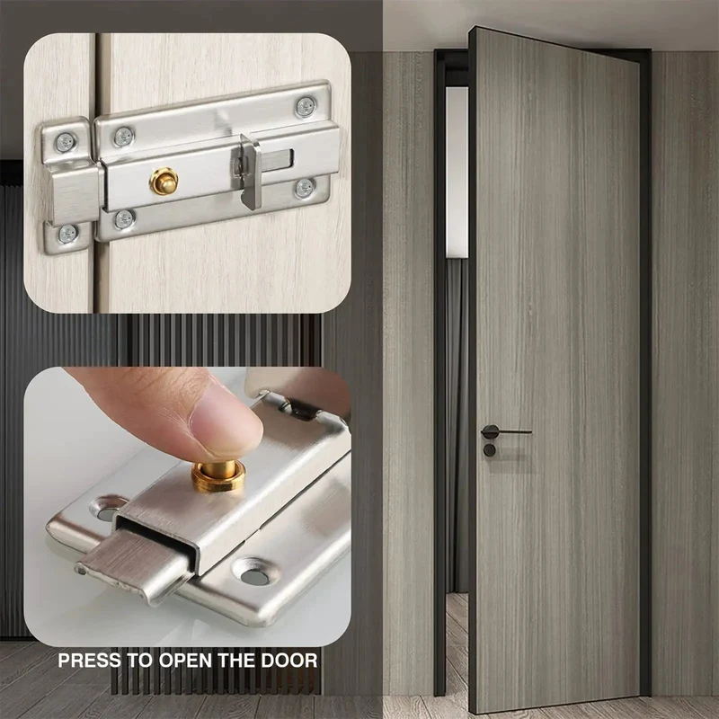Hella Durable 304 Stainless Steel Hasp Gate Lock With Slide Latch Handle For Shed Barn Door Window Security Rust Free Heavy Duty Hardware Silver Killer Strength Construction For Backyard Fence And Gate Latching Needs Secure Perimeter