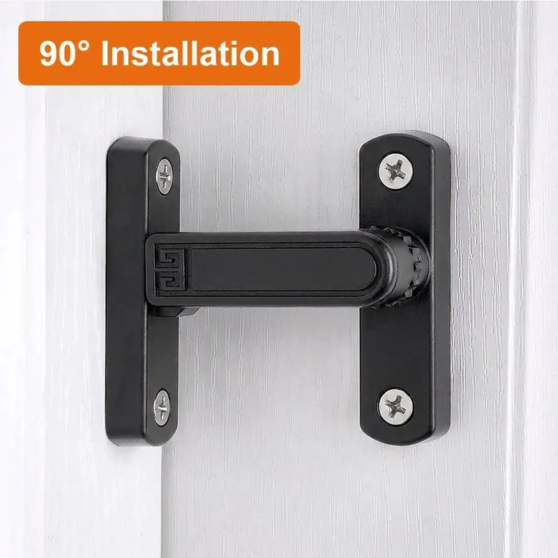 Adjustable Flip Gate Latch Lock For Sliding Barn Doors Heavy Duty Zinc Alloy Build Smooth 90 To 180 Degree Swing Easy Top Bottom Left Right Mounting No Sweat Install Glossy Gold Finish Closet Hardware