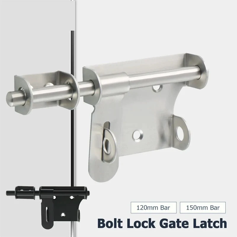 Heavy Duty Stainless Steel Gate Latch And Bolt For Wood Garden Fence Smooth Glider Security Bar Quick Install Rustproof Backyard Gate Lock Zero Hassle Yard Glow Up