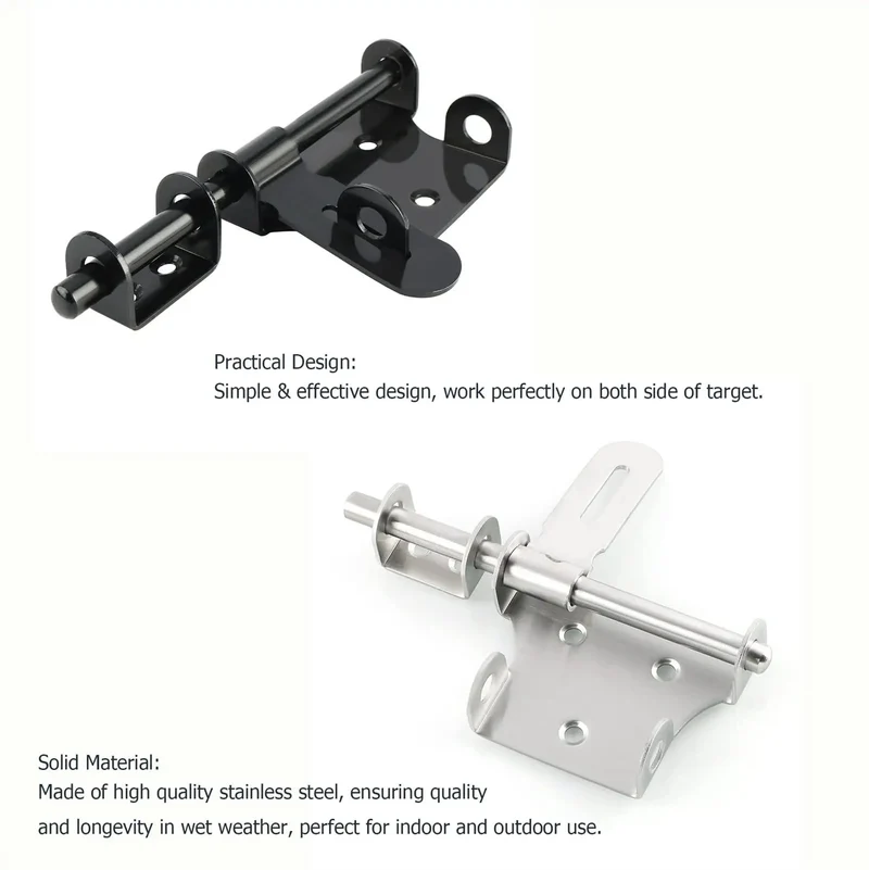Heavy Duty Stainless Steel Gate Latch And Bolt For Wood Garden Fence Smooth Glider Security Bar Quick Install Rustproof Backyard Gate Lock Zero Hassle Yard Glow Up