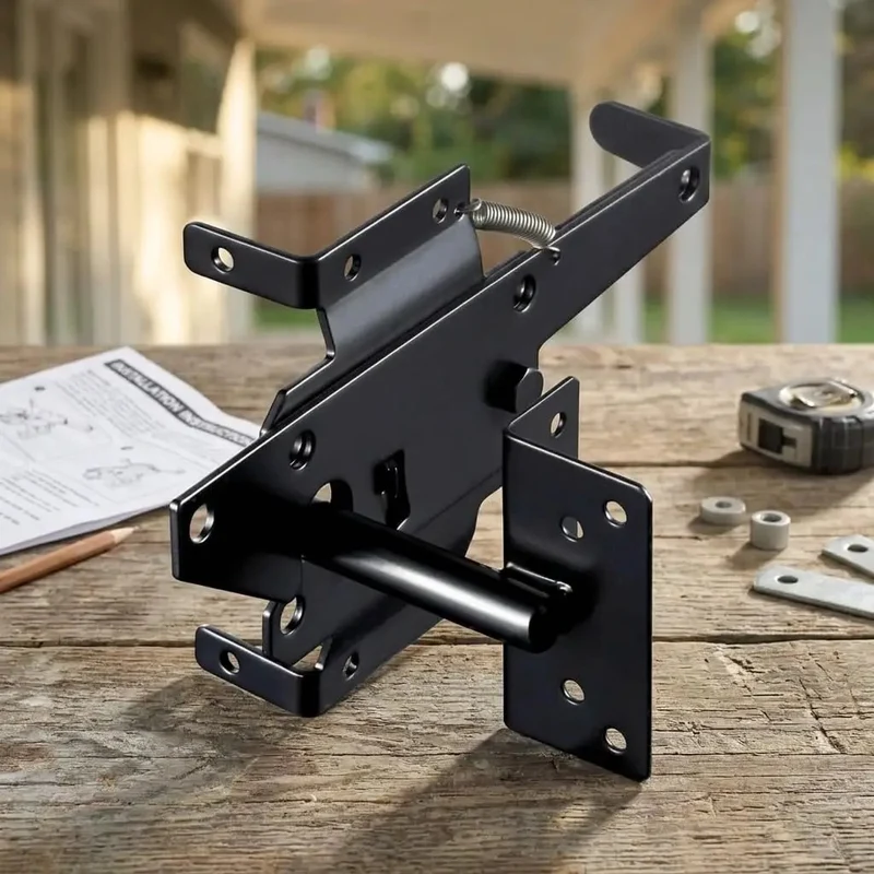 Tough as Nails Carbon Steel Fence Gate Latch for Wood and Vinyl Fences Rust Resistant Heavy Duty Outdoor Latch Rock Solid Construction No Hassle Install Pro Grade Security Solution