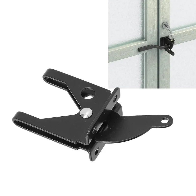 Heavy Gauge Iron Fence Lock With Self Locking Gate Latch And Adjustable Pull Cable Locks Dead Tight Backyard Security Gear For Swing Inward Or Outward Fence Panels