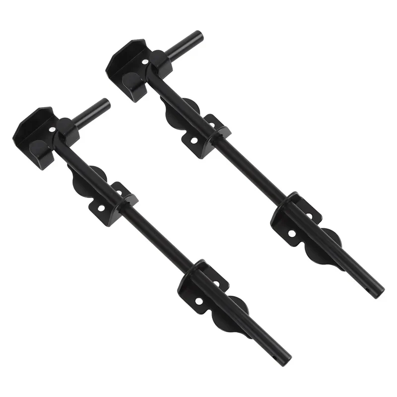 12 Inch Heavy Duty Carbon Steel Ground Drop Gate Latch With Rust Resistant Black Finish For Secure Double Yard Fence Doors Crafted For Rock Solid Hold And Zero Hassle Setup Daily