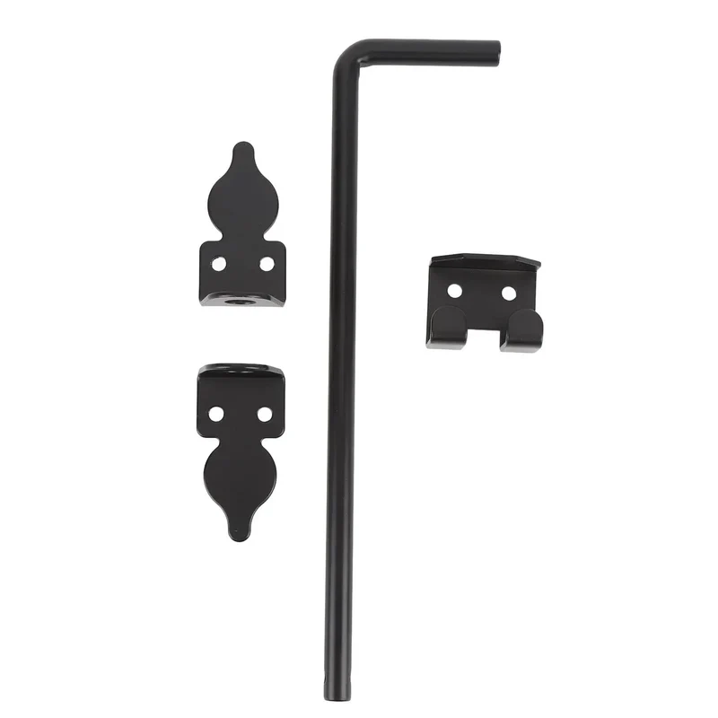 12 Inch Heavy Duty Carbon Steel Ground Drop Gate Latch With Rust Resistant Black Finish For Secure Double Yard Fence Doors Crafted For Rock Solid Hold And Zero Hassle Setup Daily