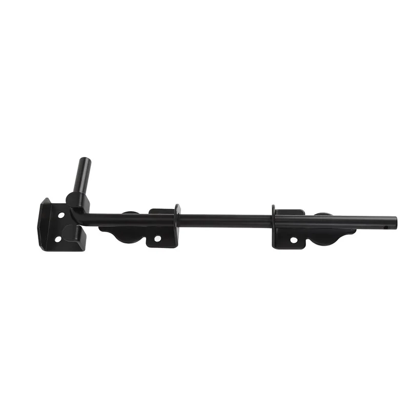 12 Inch Heavy Duty Carbon Steel Ground Drop Gate Latch With Rust Resistant Black Finish For Secure Double Yard Fence Doors Crafted For Rock Solid Hold And Zero Hassle Setup Daily