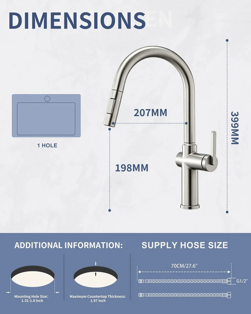Brushed Nickel Kitchen Faucet With Pull Down Sprayer Serving Up Dual Water Modes And Splash Free Action For Hella Easy Dish Washing And A Slick One Touch Handle For Your Home Sink Setup