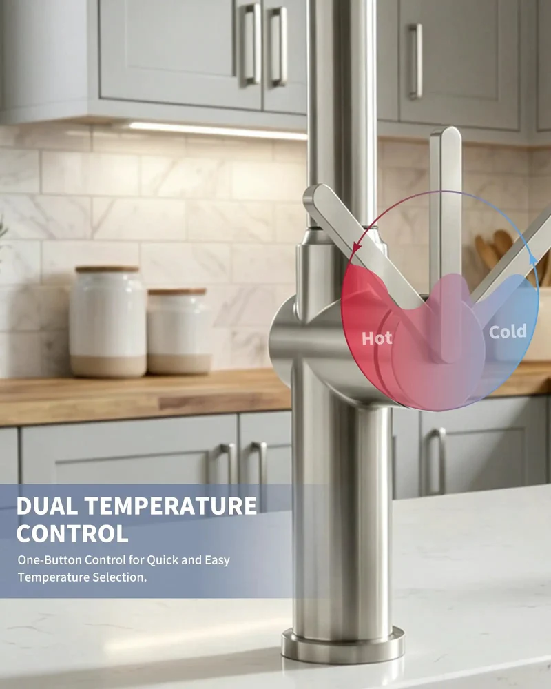 Brushed Nickel Kitchen Faucet With Pull Down Sprayer Serving Up Dual Water Modes And Splash Free Action For Hella Easy Dish Washing And A Slick One Touch Handle For Your Home Sink Setup