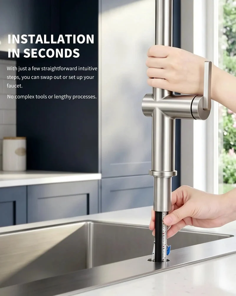 Brushed Nickel Kitchen Faucet With Pull Down Sprayer Serving Up Dual Water Modes And Splash Free Action For Hella Easy Dish Washing And A Slick One Touch Handle For Your Home Sink Setup