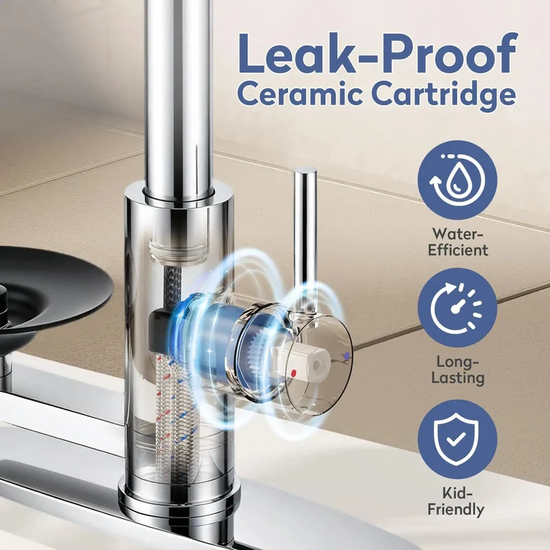 Swanky Chrome Pull Down Kitchen Faucet With Integrated Glass Rinser And Pull Out Sprayer Single Hole Mount Saves Counter Space Badass Stream Cleans Glasses Fast Smooth Action Modern Style Pro Level Quality.
