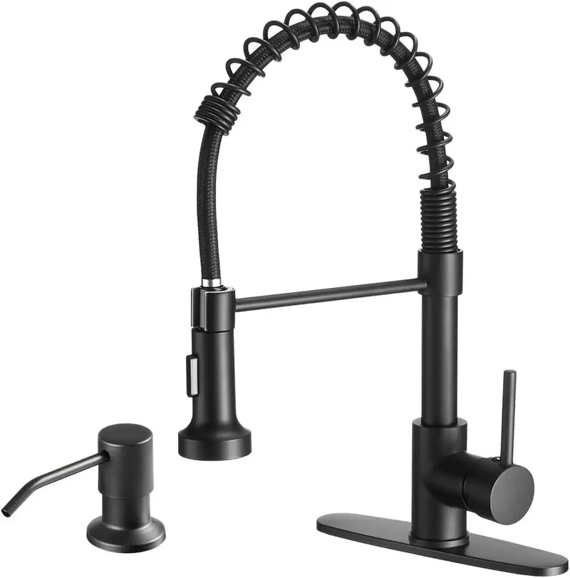 Brushed Nickel Kitchen Faucet Featuring Slick Finish For Quick No Fuss Install And Heavy Duty Construction Quality With Smooth Single Lever Operation For Daily Prep Tasks