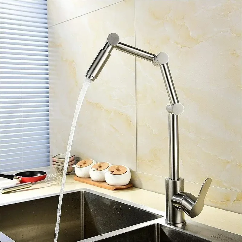 Dead On High Arc Kitchen Faucet With Smooth Pull Down Sprayer Lead Free 304 Stainless Steel Three Sixty Degree Swivel Brushed Finish Contemporary Sink Mixer Game Changer For Any Kitchen