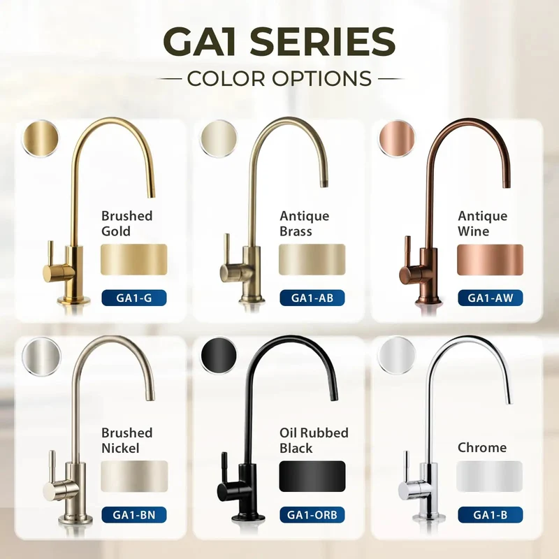 Top Mount Drinking Water Faucet In Sleek Brushed Gold With Lead-Free Brass Body No Sweat No Crawl DIY Install Straight Up Smooth For Everyday Kitchen Sink Routine