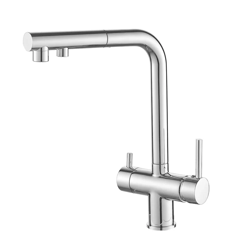 Top Rated 3 Way Kitchen Faucet With Pull Down Sprayer And Heavy Duty Swivel Spout Packed With Built In Water Filter For Crisp Drinking Water Plus Zero Hassle 360 Rotation And Sturdy Chrome Finish For Ultimate Sink Setup Ease