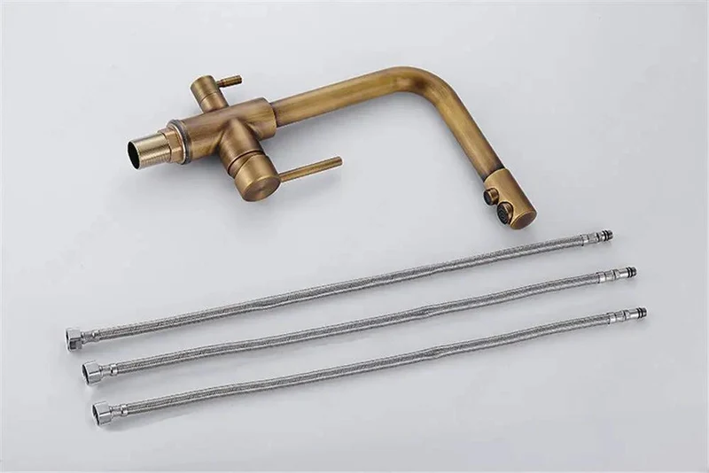 Kick Up Your Kitchen Game With This Heavy Duty Antique Bronze Faucet Boasting A Smooth 360 Rotate Dual Spout Filter Tap For Fresh Clean Drinking Water On Demand