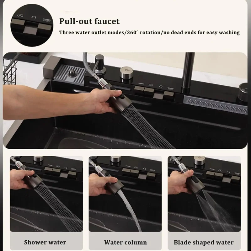 Slick Black Stainless Steel Kitchen Faucet Hella Durable Honeycomb Coated Oil Water Resistant Easy Clean Integrated Sink Setup Modern Cooking Straight Up Quality Top Shelf Performance