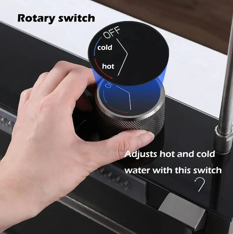 Top Shelf Smart Kitchen Faucet With Digital Temp Display And Dual Waterfall Streams Slim Grey Brushed Steel Five Flow Modes Straight Shooter Performance No Drip Hassle Install For Home Use