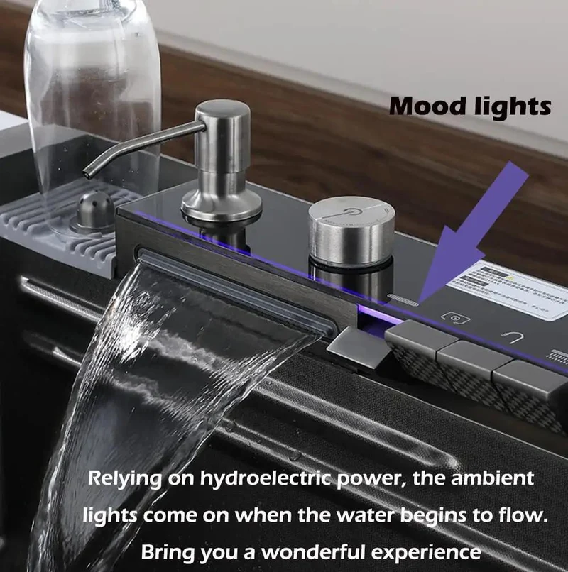 Hella Durable 304 Stainless Steel Double Bowl Kitchen Sink Bundle With Slick Digital Faucet Boasting Brushed Finish Real Time Temp Gauge Six Custom Spray Patterns For The Sweet Modern Setup