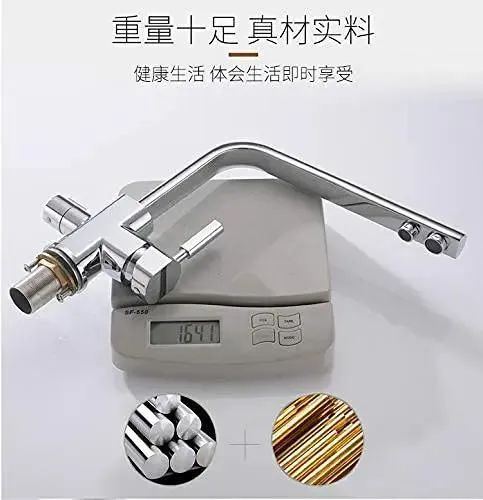 Three Way Kitchen Faucet With 360 Swivel Dual Handle Water Filter Tap And Deck Mounted Sink Mixer Featuring Rust Resistant Finish And Hassle Free Cleanup For Top Shelf Hydration