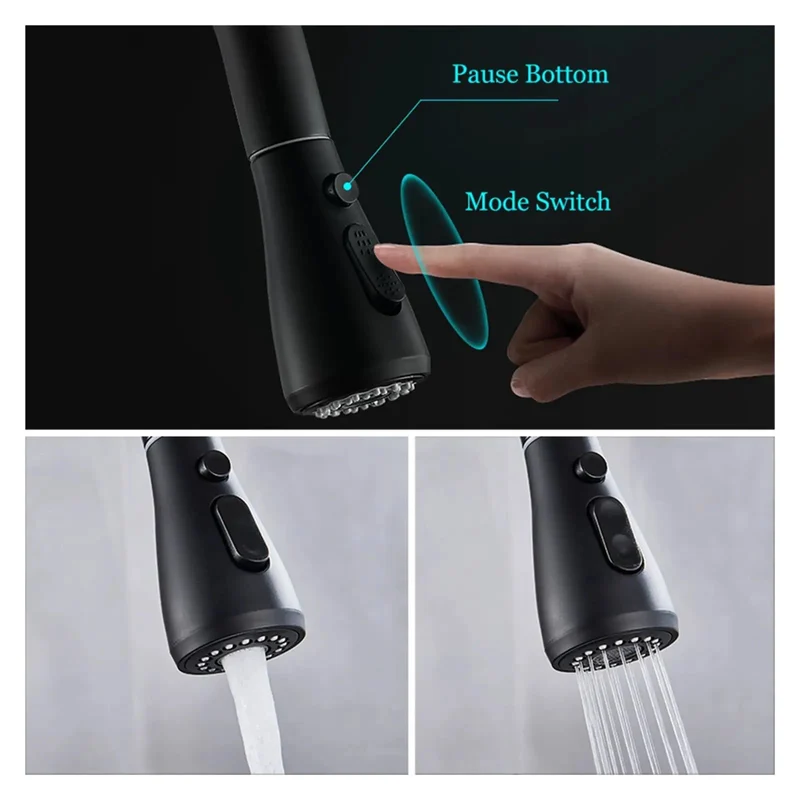 Top Shelf 360 Degree Rotating Kitchen Faucet With Super Slick Pull Out Sprayer Deck Mounted Hot Cold Filtered Water Mixer No Sweat Setup For Sleek Grey Sink Tap Home Upgrade Essential