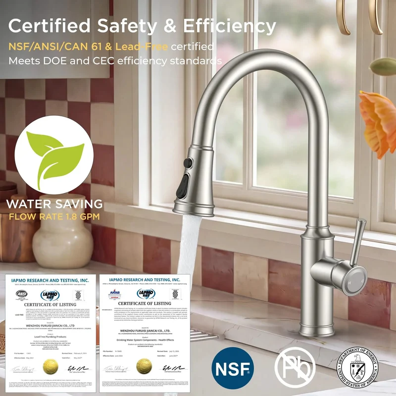 Top Notch Kitchen Sink Faucet With Pull Down Sprayer Delivering A Slick Vintage Vibe And Solid Lead Free Stainless Steel Build For Zero Drip Performance And Serious Water Savings All Day Long