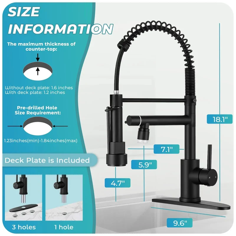 Dual Spray Kitchen Faucet With Pull Down Sprayer In Slick Matte Black Finish For No Sweat Install And Bang For Your Buck Performance Plus Led Temp Light Top Tier Home Pick