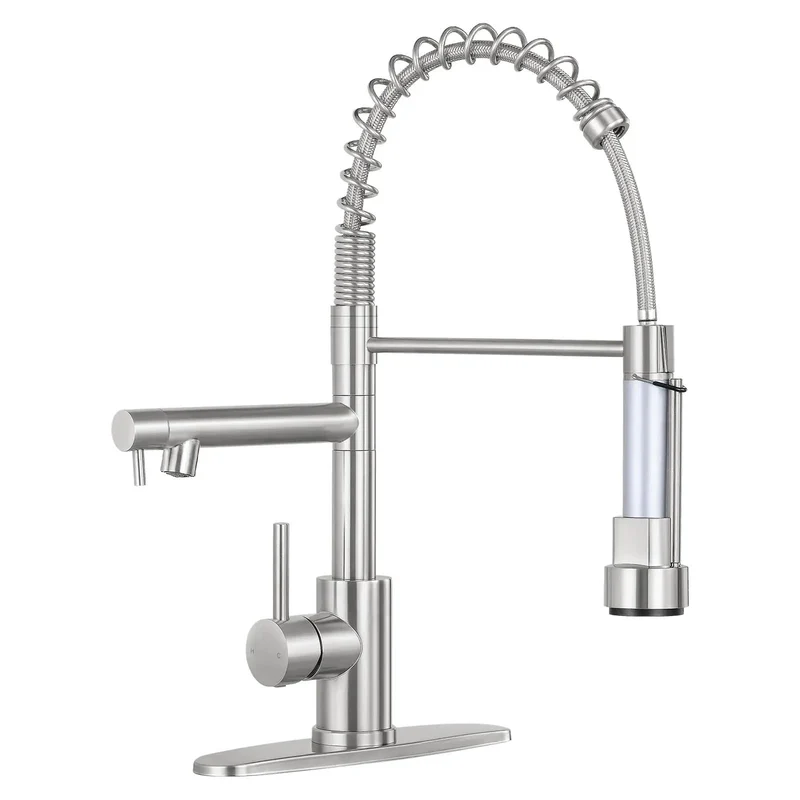 Slick Brushed Nickel Kitchen Faucet With A Smooth Pull Down Sprayer And Dead Simple Install For All Your Daily Grind Heavy Duty Design That Always Looks Fresh