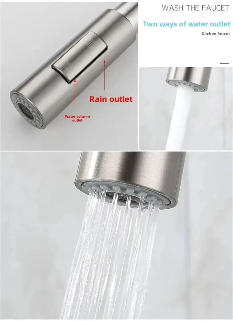 Black Pull Out Shower Faucet Workhorse With Flex Hose Deck Mounted Spray Nozzle Constructed From Sturdy Brass And Stainless Steel With Ceramic Cartridge For a Drip Free Seal And Long Lasting Corrosion Resistance