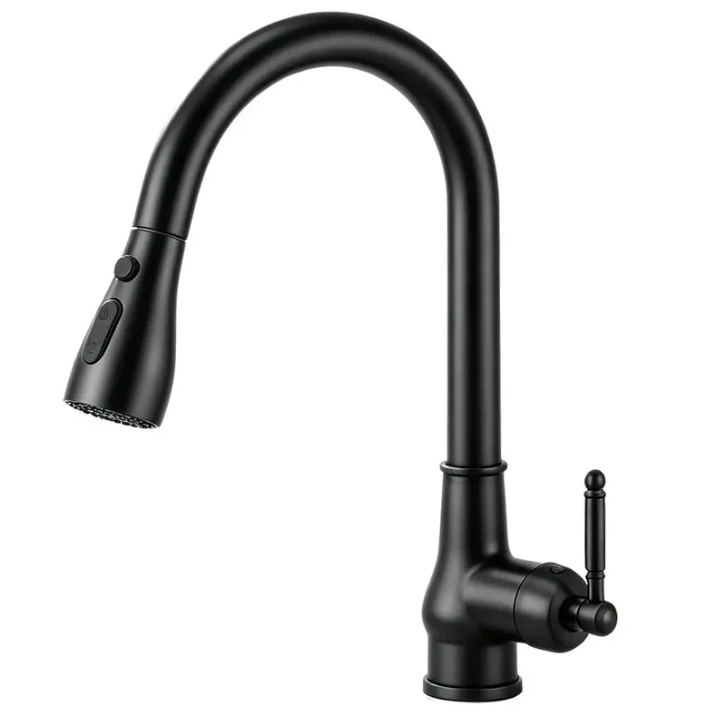 Smooth Operator Kitchen Faucet With Pull Down Sprayer And High Arc Single Handle Design Featuring A 23 Inch Retractable Hose And Full 360 Degree Swivel For No Sweat Deep Sink Cleaning In Any Home Or Camp Setup