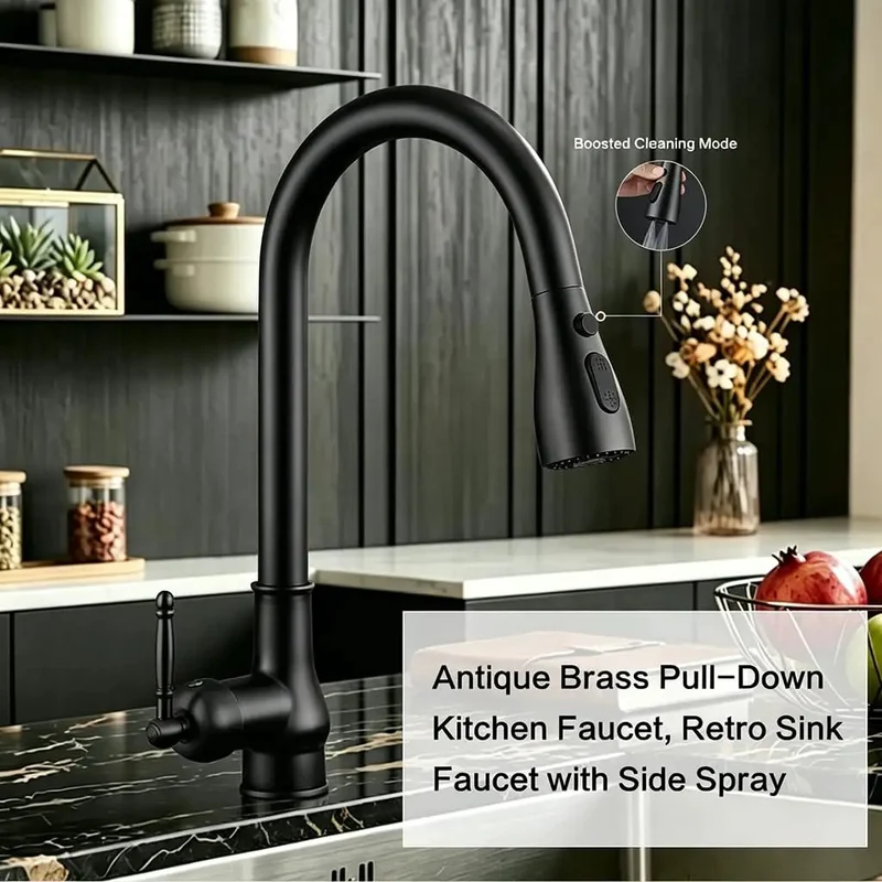 Smooth Operator Kitchen Faucet With Pull Down Sprayer And High Arc Single Handle Design Featuring A 23 Inch Retractable Hose And Full 360 Degree Swivel For No Sweat Deep Sink Cleaning In Any Home Or Camp Setup