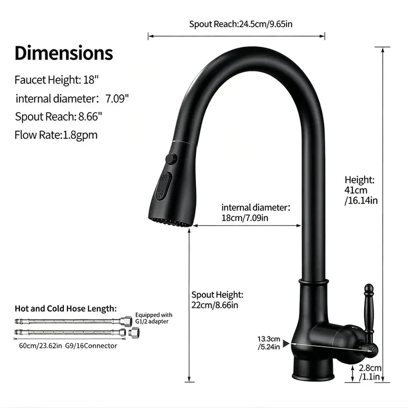 Smooth Operator Kitchen Faucet With Pull Down Sprayer And High Arc Single Handle Design Featuring A 23 Inch Retractable Hose And Full 360 Degree Swivel For No Sweat Deep Sink Cleaning In Any Home Or Camp Setup