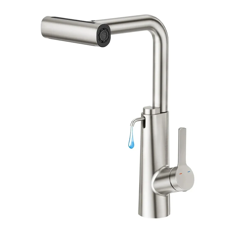 Killer Waterfall Kitchen Faucet With Soap Dispenser And Pull Down Sprayer Single Handle Brushed Nickel Stainless Steel Sink Tap For Bar Or Laundry Rooms Total Game Changer