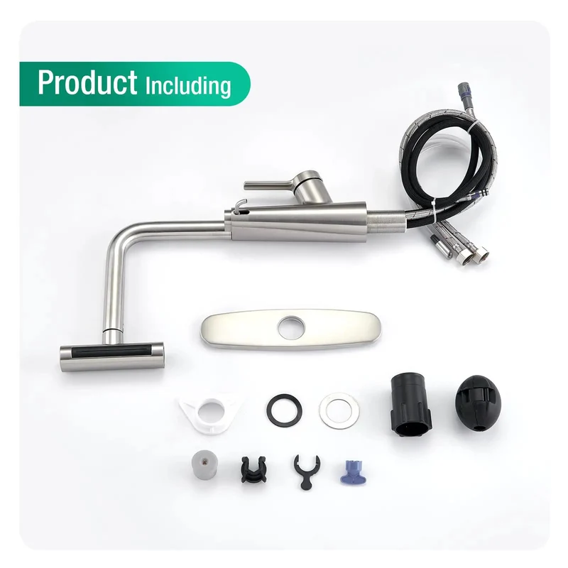 Killer Waterfall Kitchen Faucet With Soap Dispenser And Pull Down Sprayer Single Handle Brushed Nickel Stainless Steel Sink Tap For Bar Or Laundry Rooms Total Game Changer