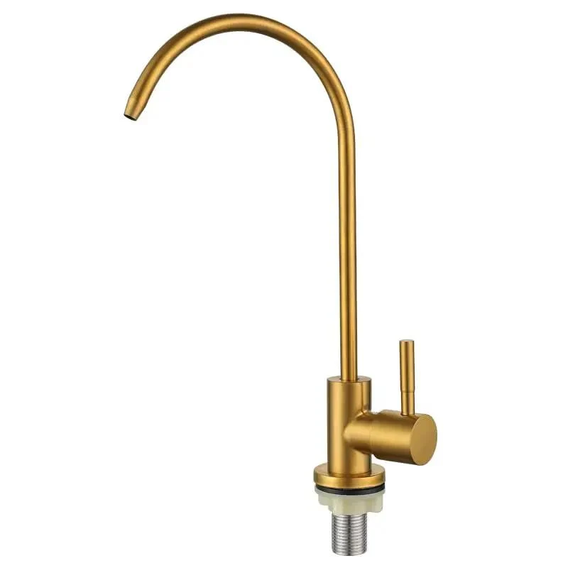 Slick Gold Stainless Steel Drinking Water Filter Purifier Faucet for Kitchen Sink Bullyproof Rust Resistant No Sweat Easy Drill Install Pro Grade Tap for Healthy Family Sip Sweet Upgrade