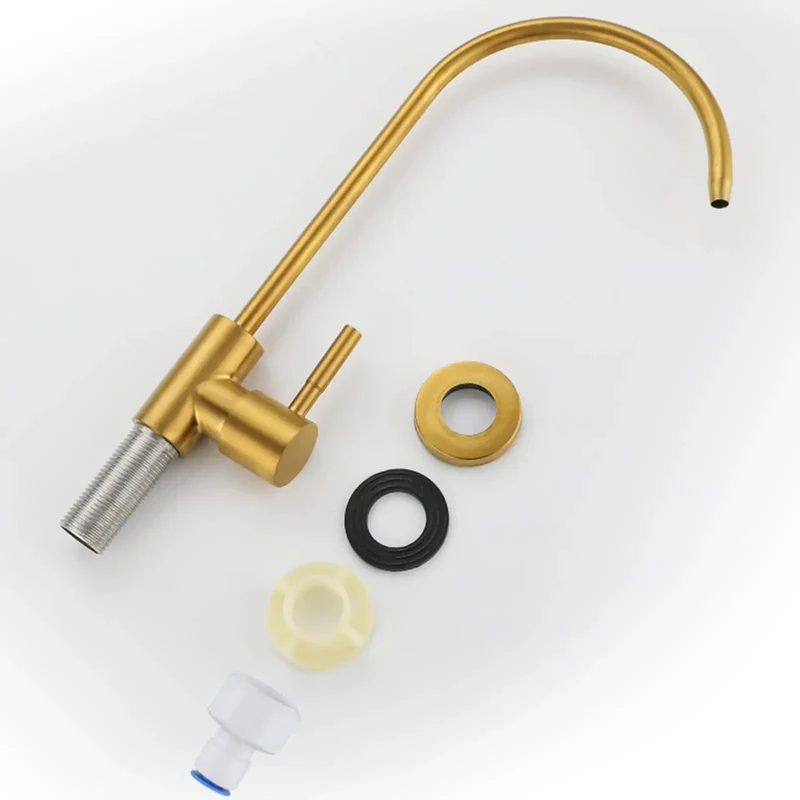 Slick Gold Stainless Steel Drinking Water Filter Purifier Faucet for Kitchen Sink Bullyproof Rust Resistant No Sweat Easy Drill Install Pro Grade Tap for Healthy Family Sip Sweet Upgrade